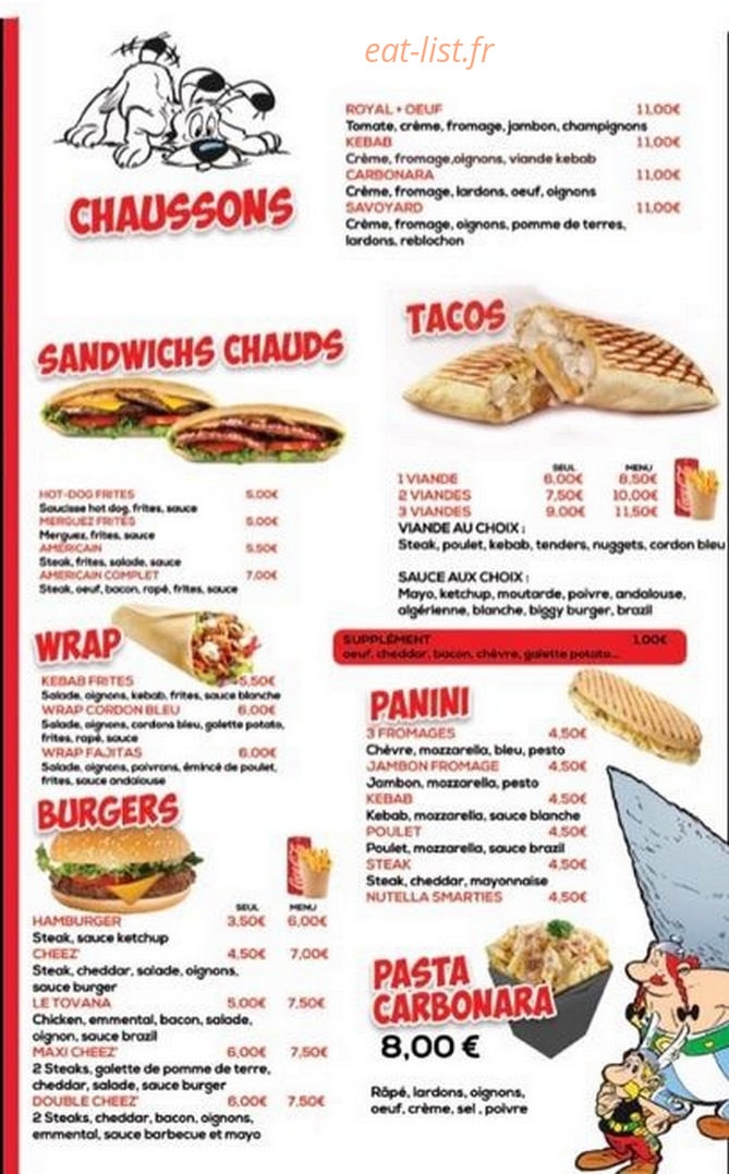 Tovana Pizza — carte page 2