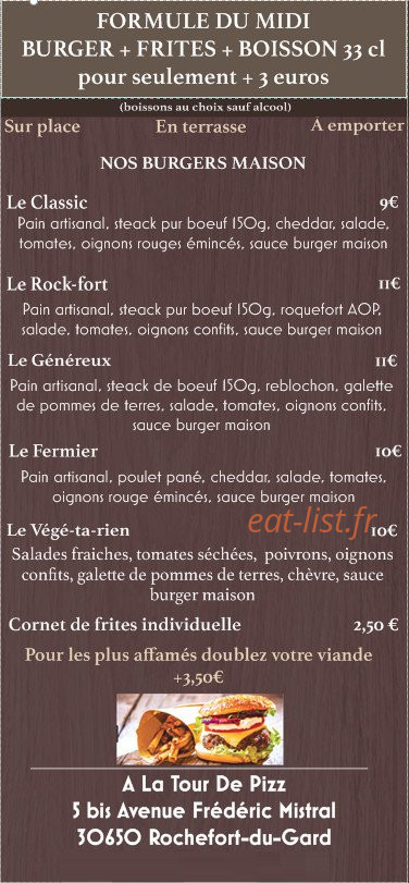A la tour de Pizz' — carte page 2