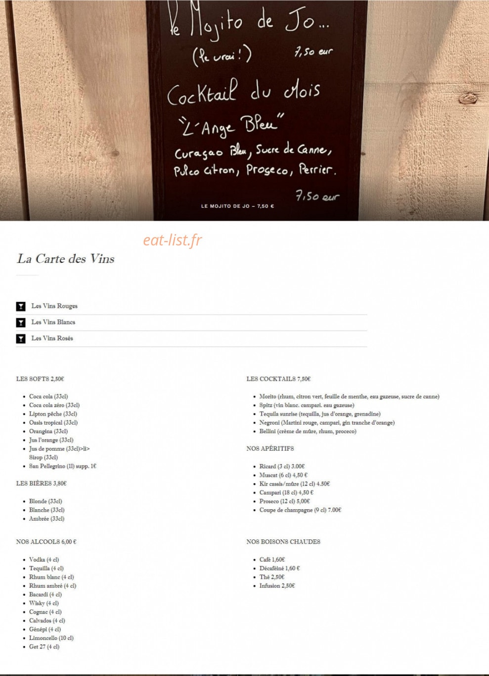 Les Tables du Fromager — carte page 4