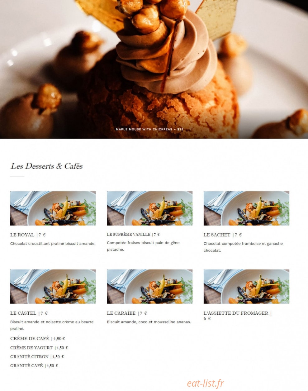 Les Tables du Fromager — carte page 3