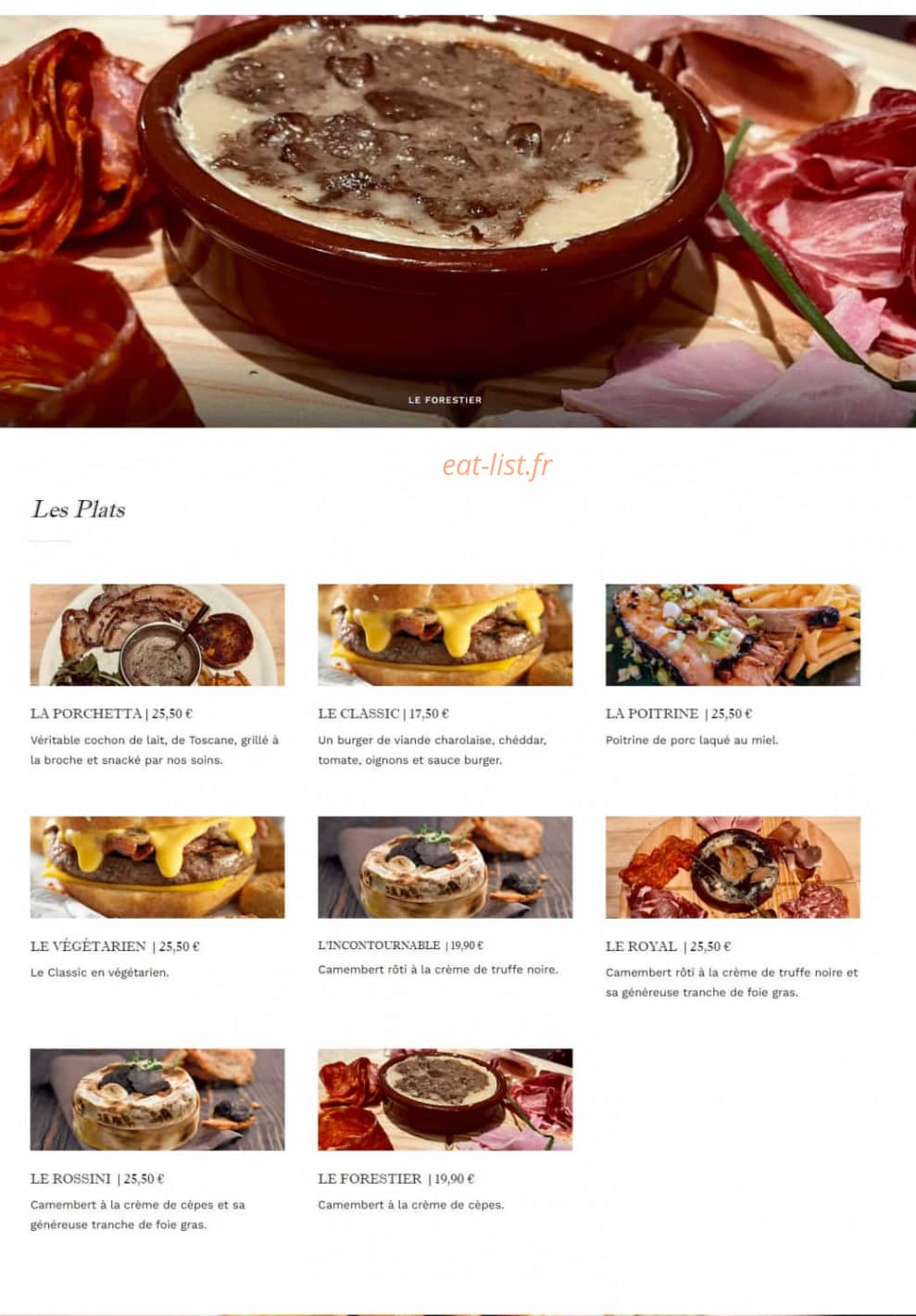 Les Tables du Fromager — carte page 2