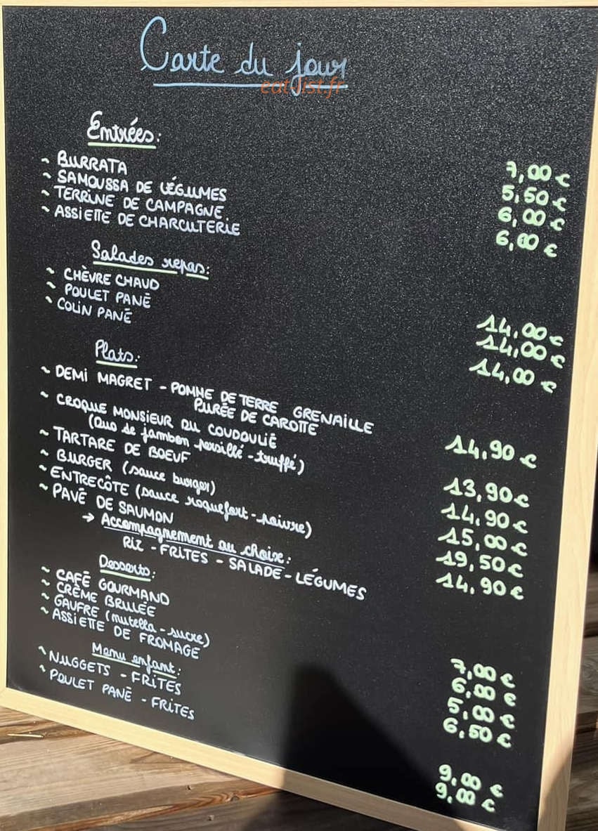 Carte et menu de Brasserie du coudoulie à Gallargues le Montueux — Carte du jour