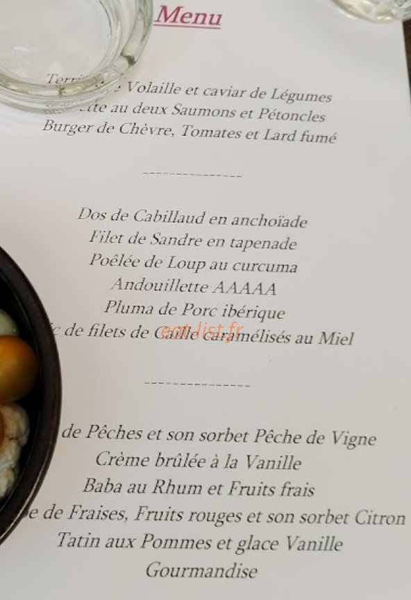 Carte et menu de La Croq Au Sel Sarl à Gallargues le Montueux — Les menus