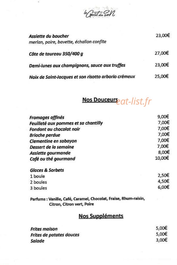 Le Goût du Son — carte page 2