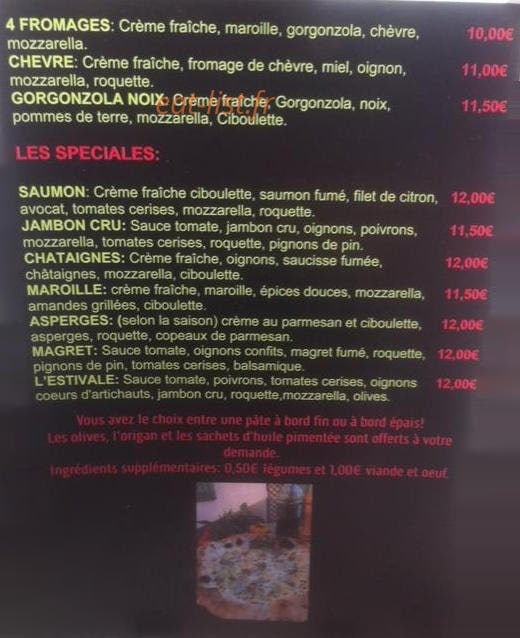 Carte et menu de La pizza d'Orélie1 à Montaren et Saint Mediers — Pizzas suite