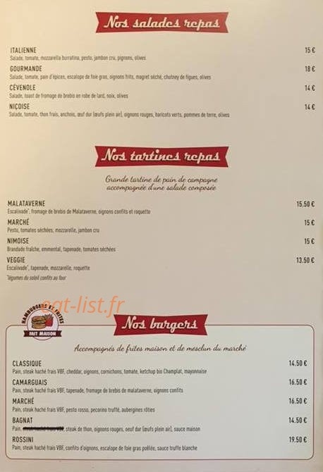Bar Du Marche — carte page 1