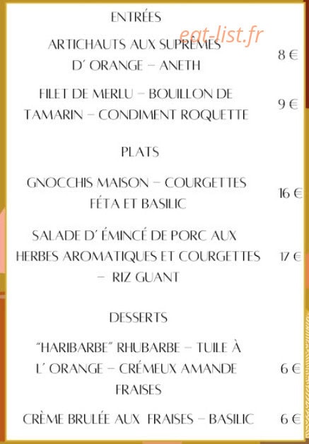 Café Quentine — carte page 1