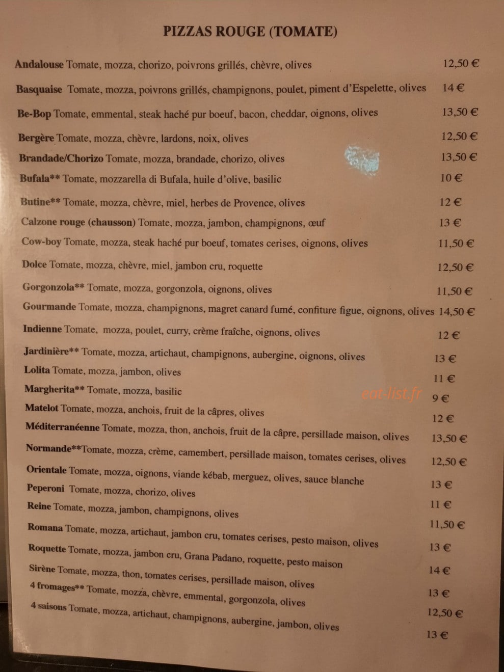 La Petite Tomate — carte page 2