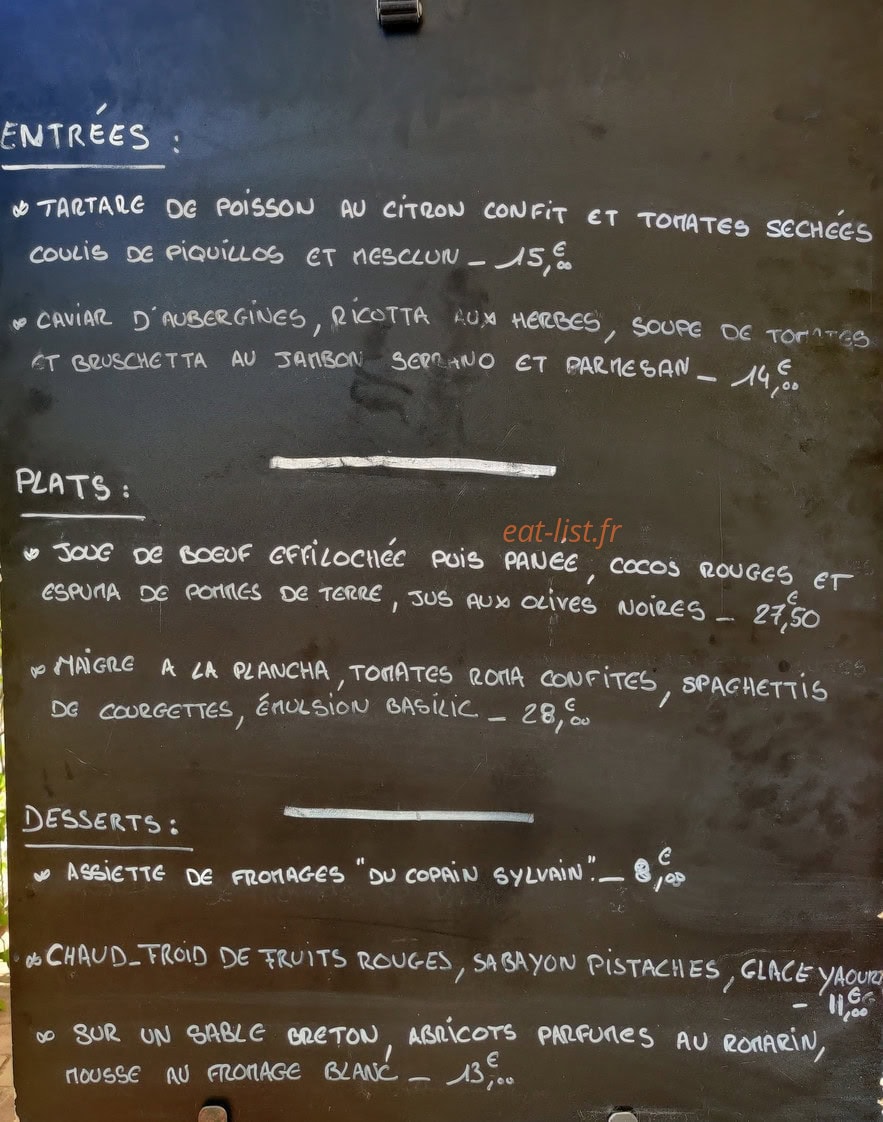 Le Petit Eden — carte page 1