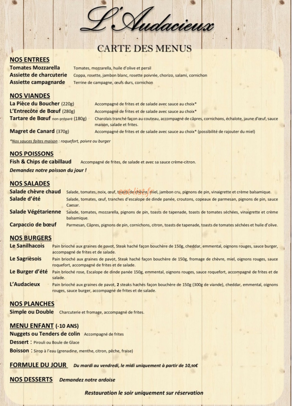 L'audacieux — carte page 1