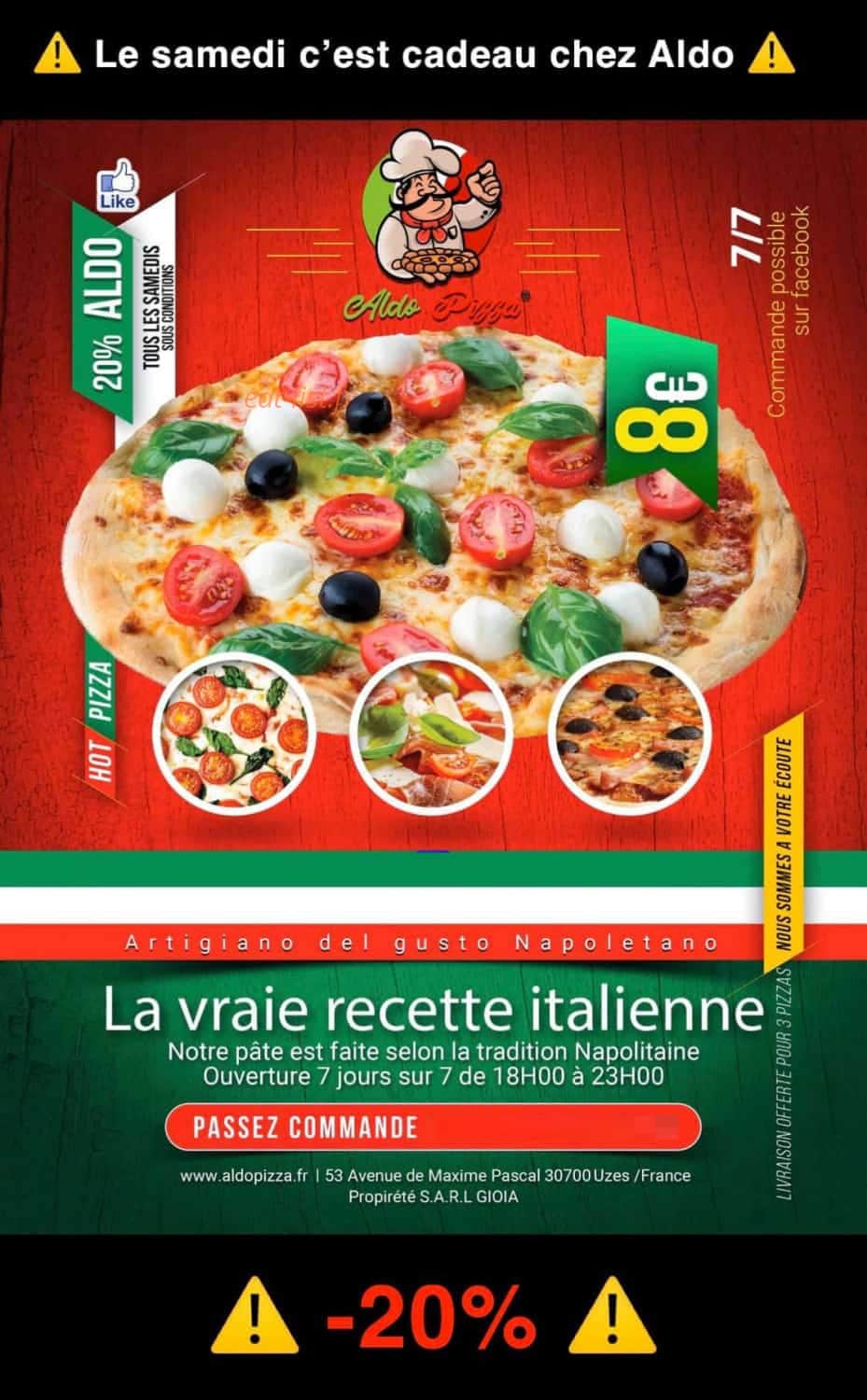 Aldo Pizza — carte page 3