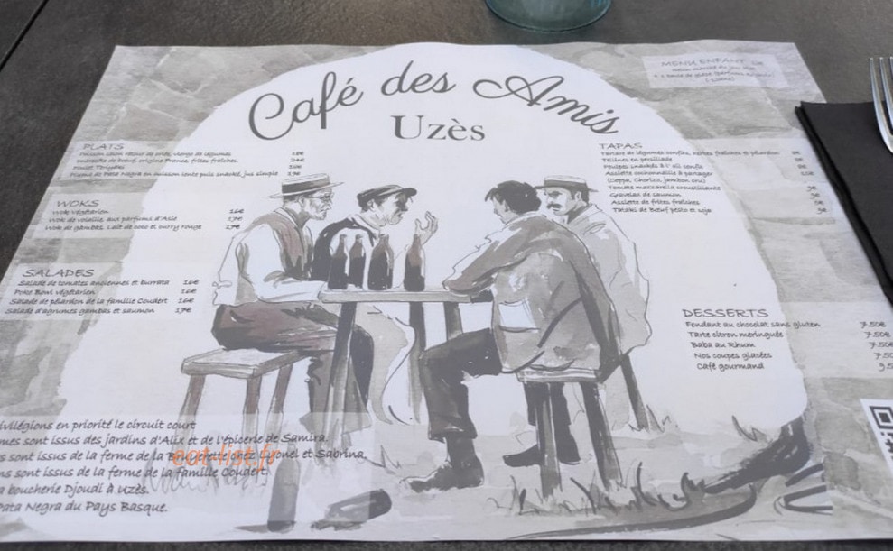 Café des amis — carte page 1