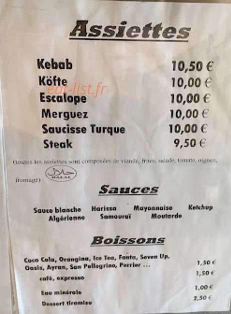 Istanbul Kebab — carte page 2