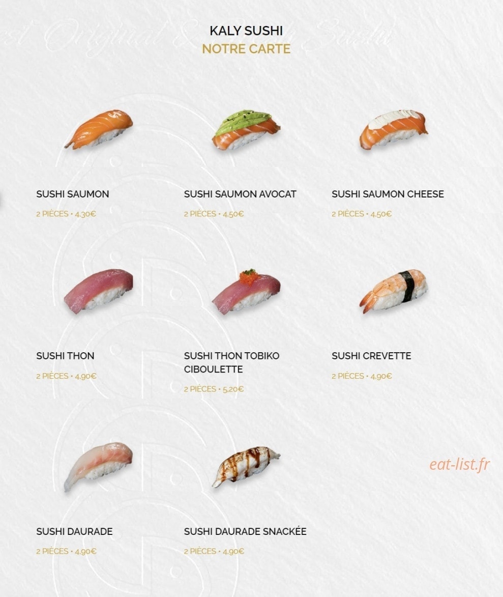 Kaly Sushi — carte page 10