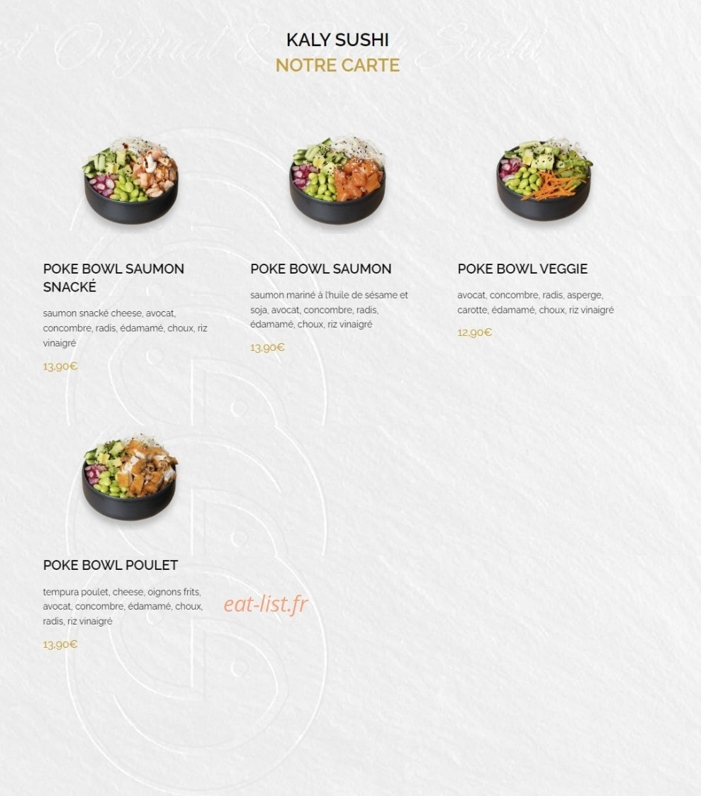 Kaly Sushi — carte page 5