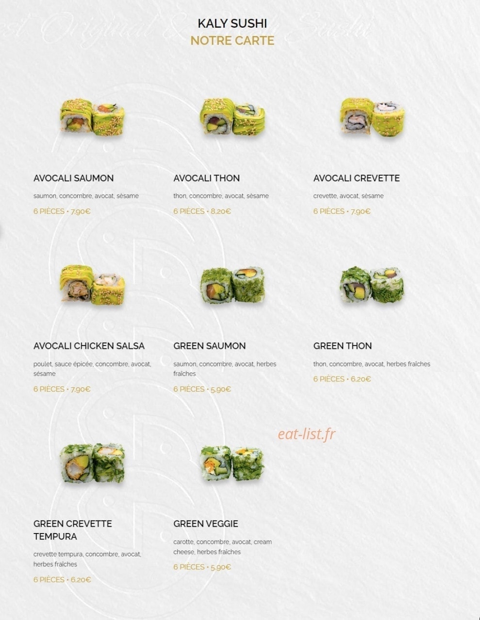 Kaly Sushi — carte page 13