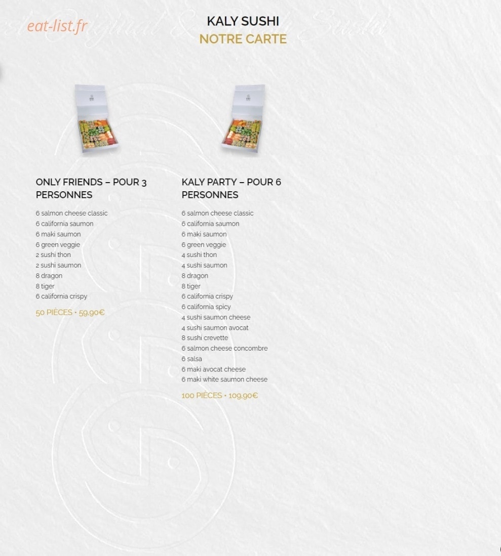 Kaly Sushi — carte page 3