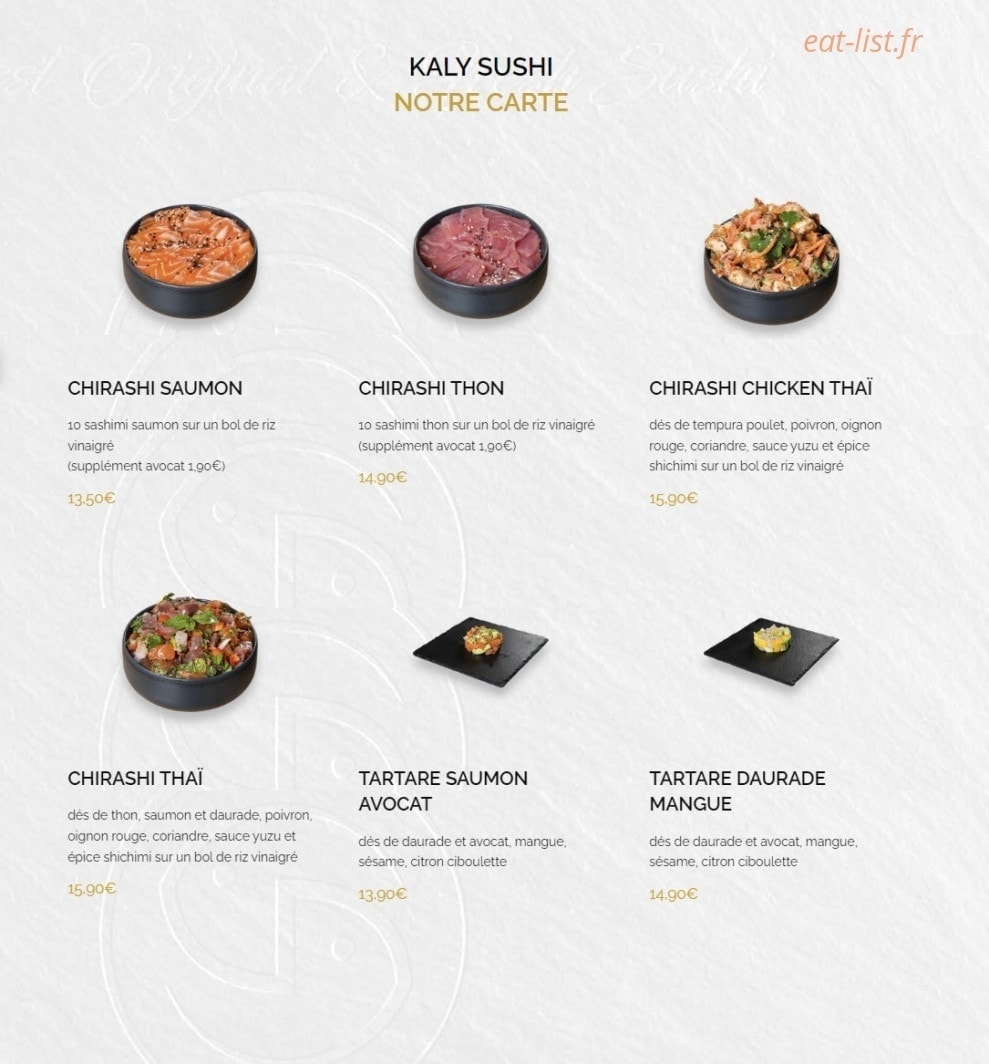 Kaly Sushi — carte page 9