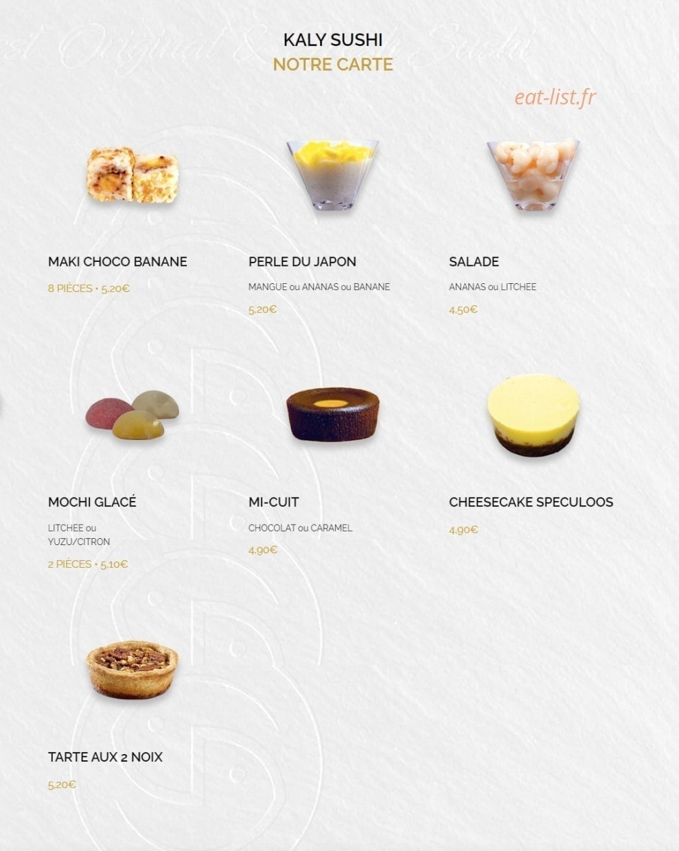 Kaly Sushi — carte page 16