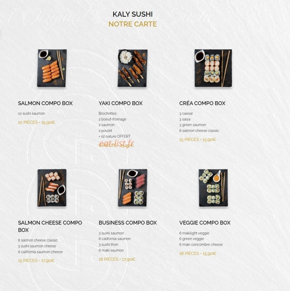Kaly Sushi — carte page 2