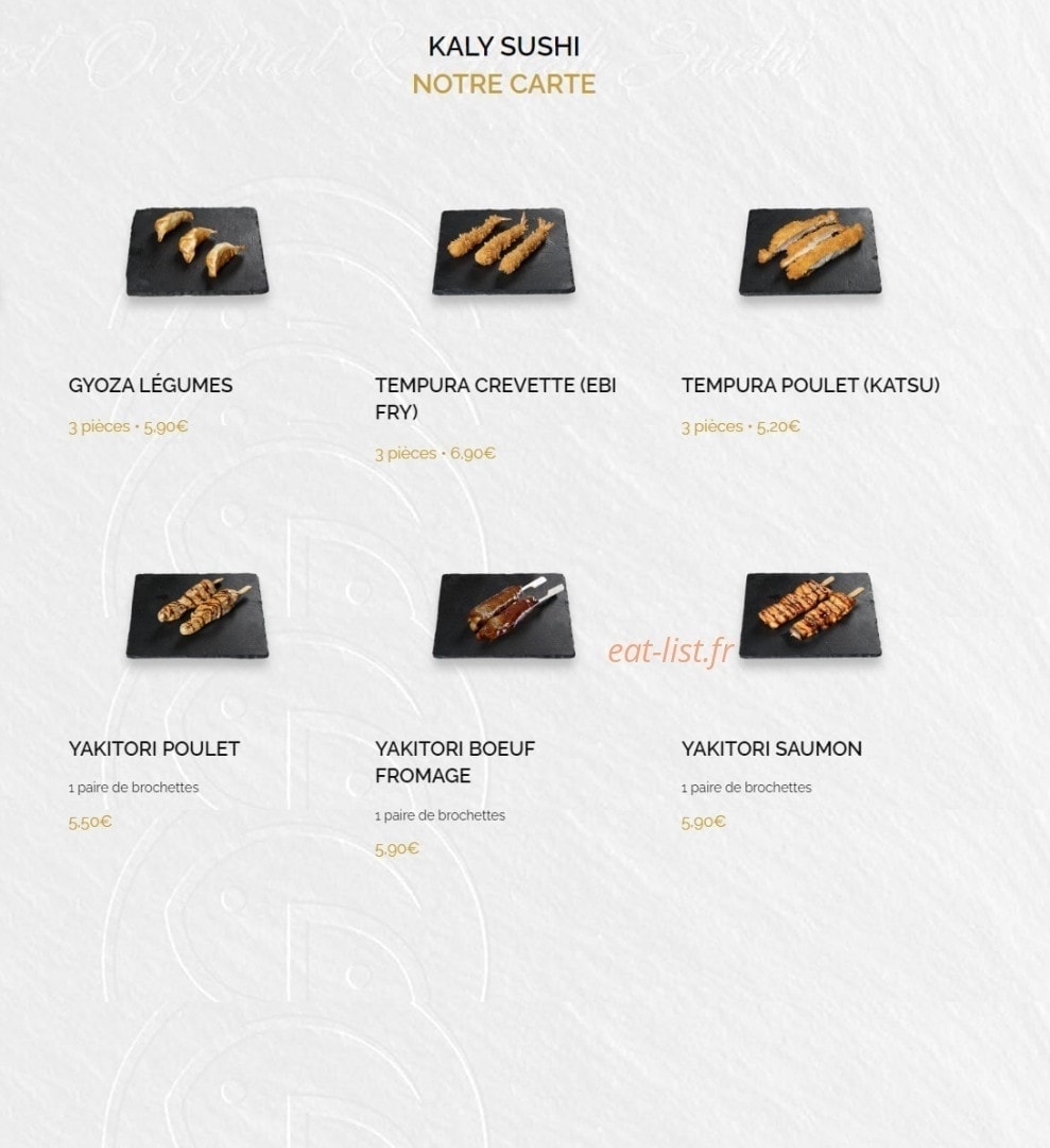 Kaly Sushi — carte page 7