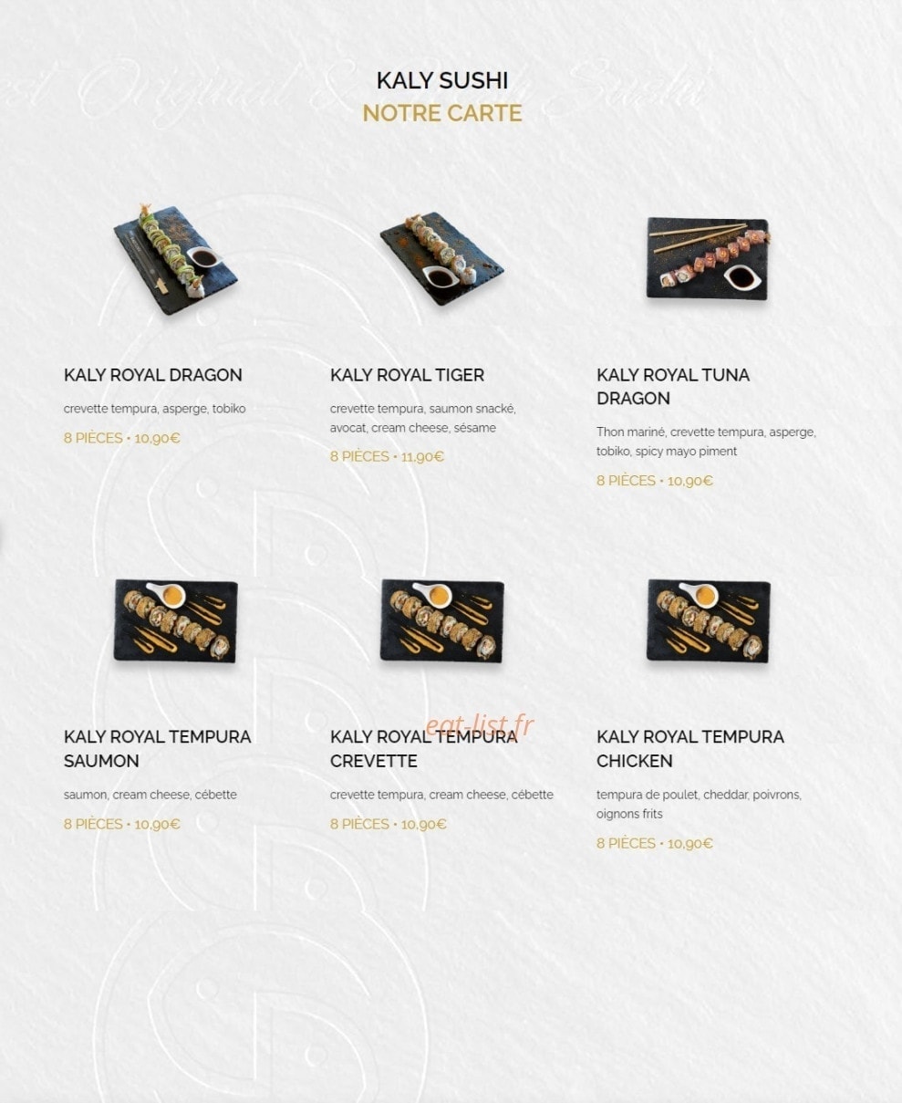 Kaly Sushi — carte page 15