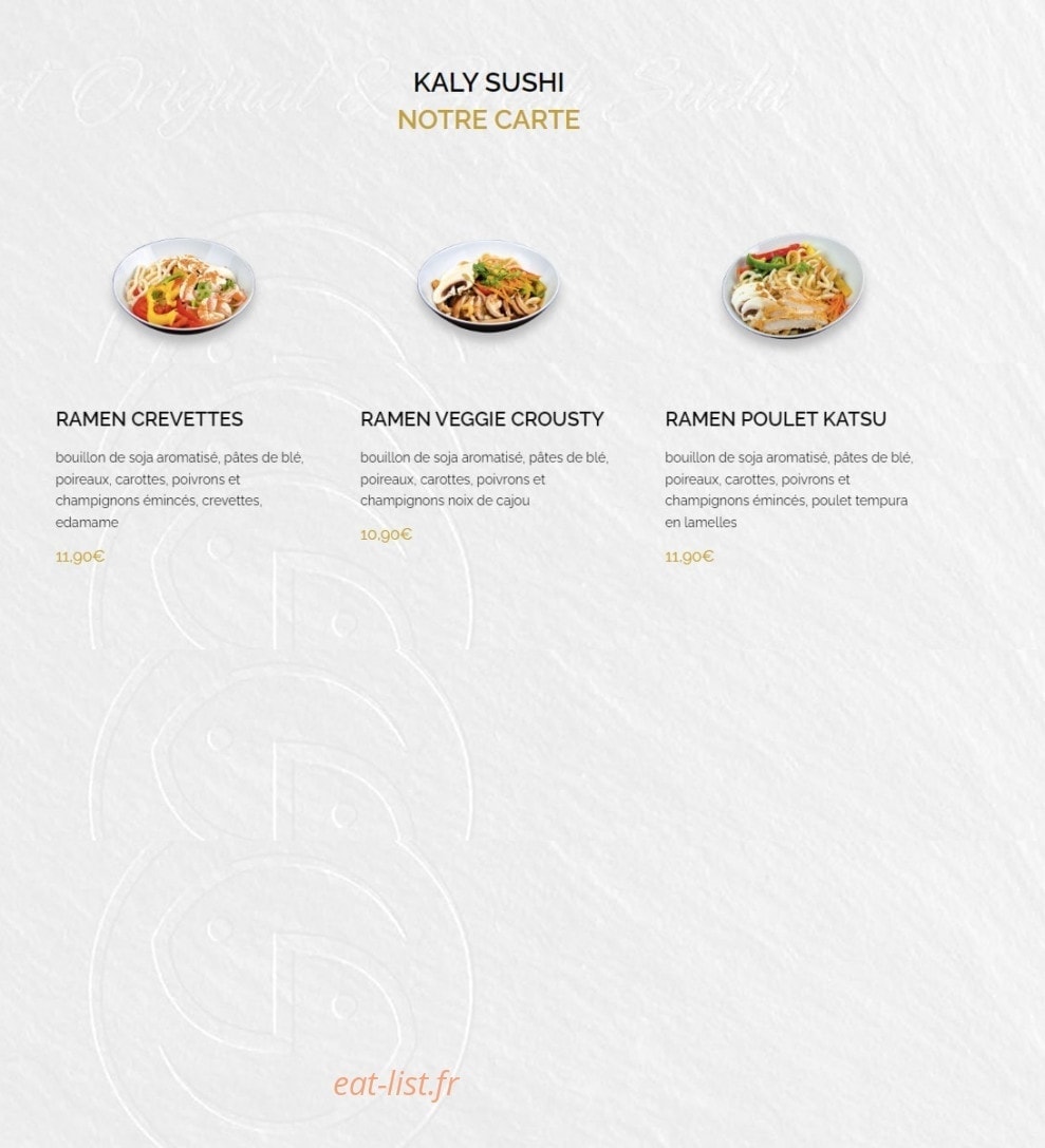 Kaly Sushi — carte page 6