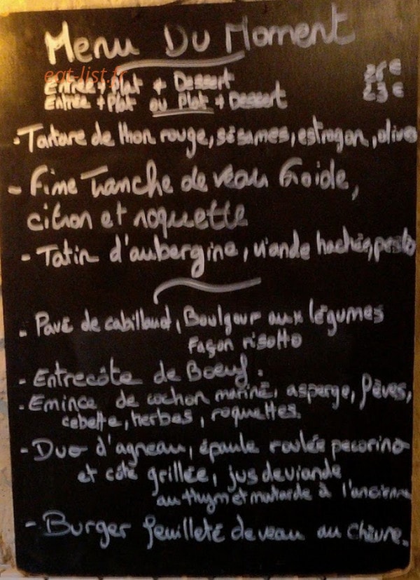 La cuisine du boucher — carte page 1