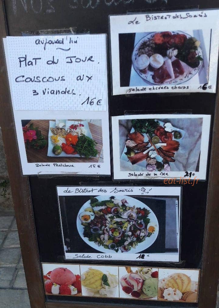 Le Bistrot Des Souris — carte page 1