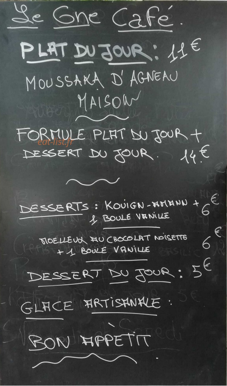 Le One Café — carte page 2