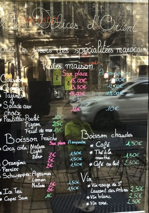 Les Délices d'Orient — carte page 1