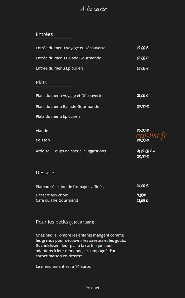 Midi à l'ombre — carte page 1