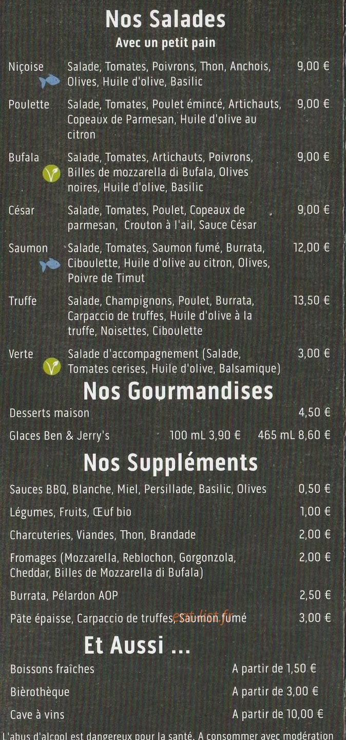 Pizza et Basta — carte page 4