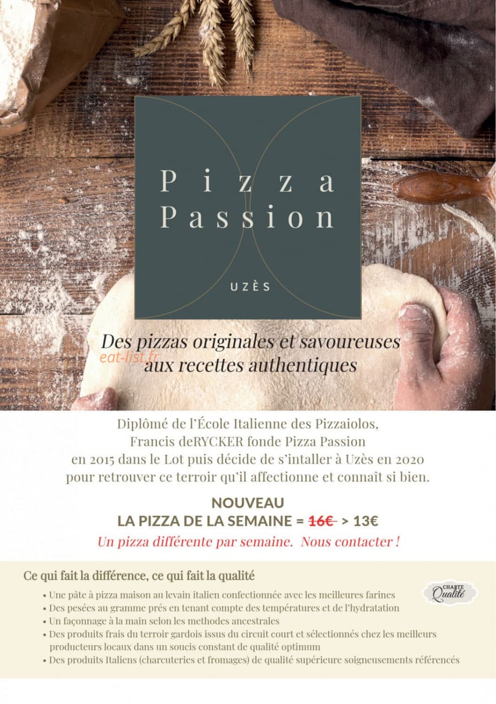 Pizza passion — carte page 1
