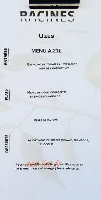 Racines — carte page 2