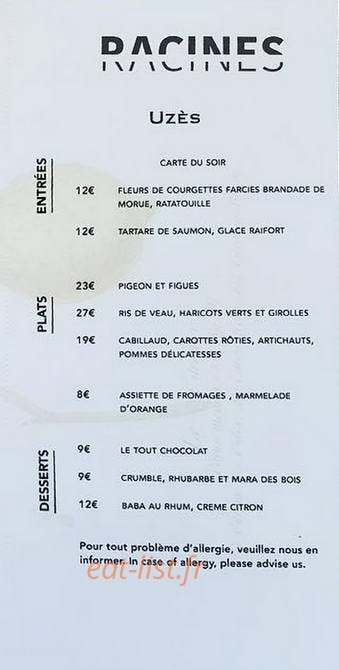 Racines — carte page 3
