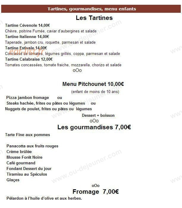 Vieux Café d'Aniathazze — carte page 3