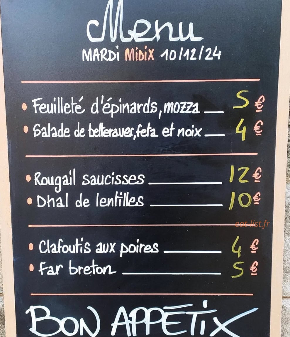 Abrix bar — carte page 1