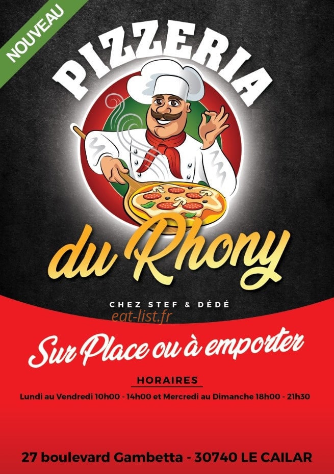 Pizzeria du rhony — carte page 1