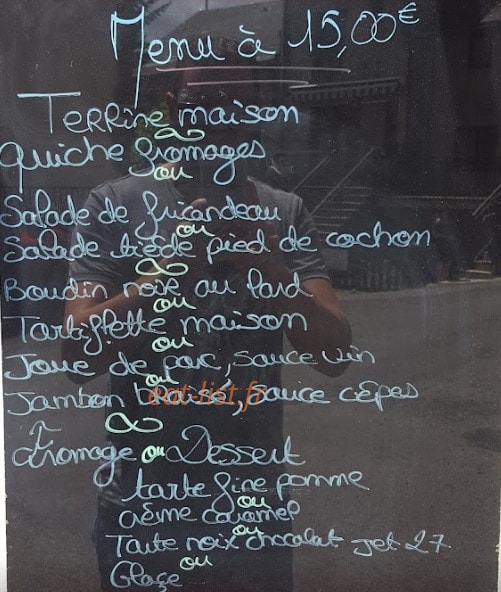 Carte et menu de Auberge du Bonheur à Saint-Sauveur-Camprieu — Le menu à 15€