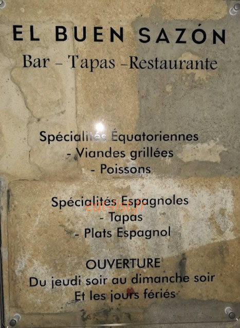 El buen sazón — carte page 1
