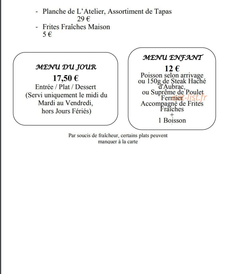 L'atelier des Halles — carte page 3