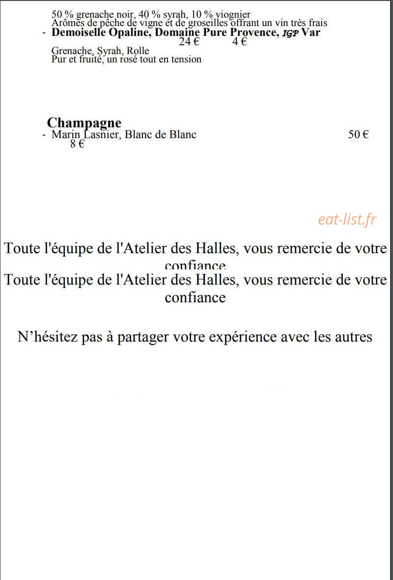 L'atelier des Halles — carte page 7