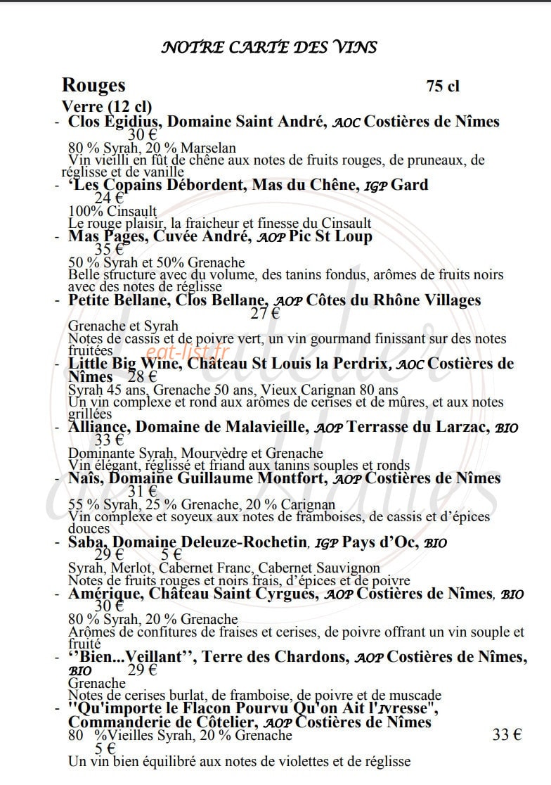 L'atelier des Halles — carte page 4