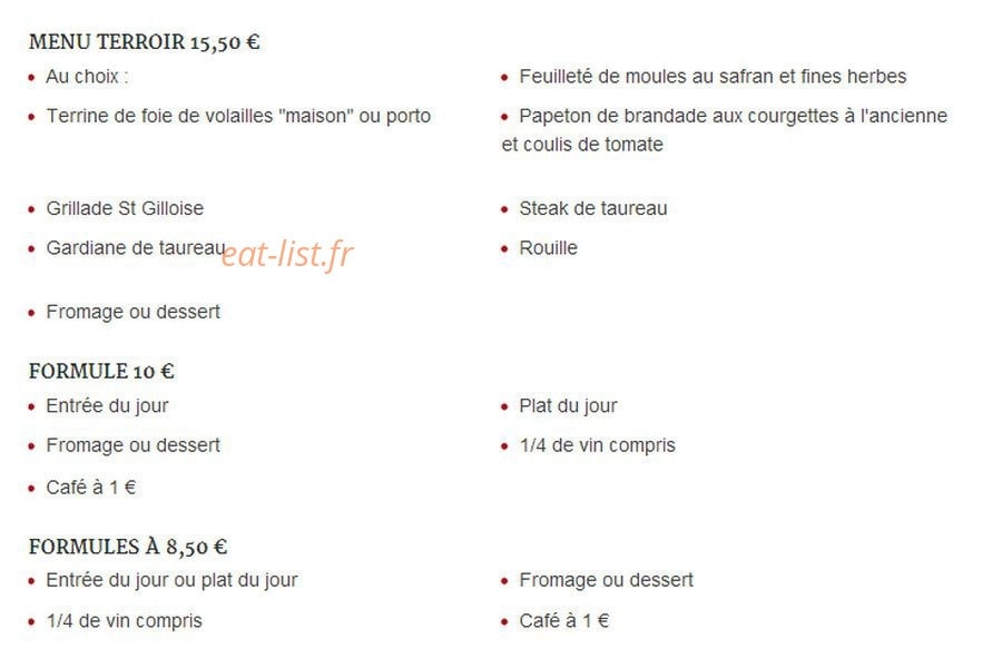 La Restanque — carte page 1