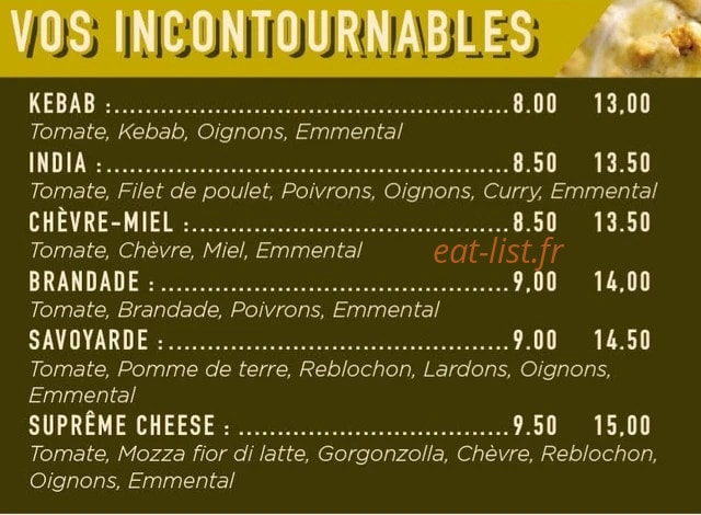 Planete Pizzas — carte page 4