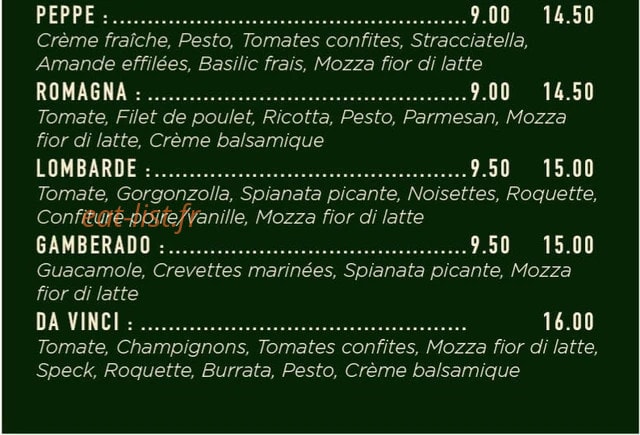 Planete Pizzas — carte page 2