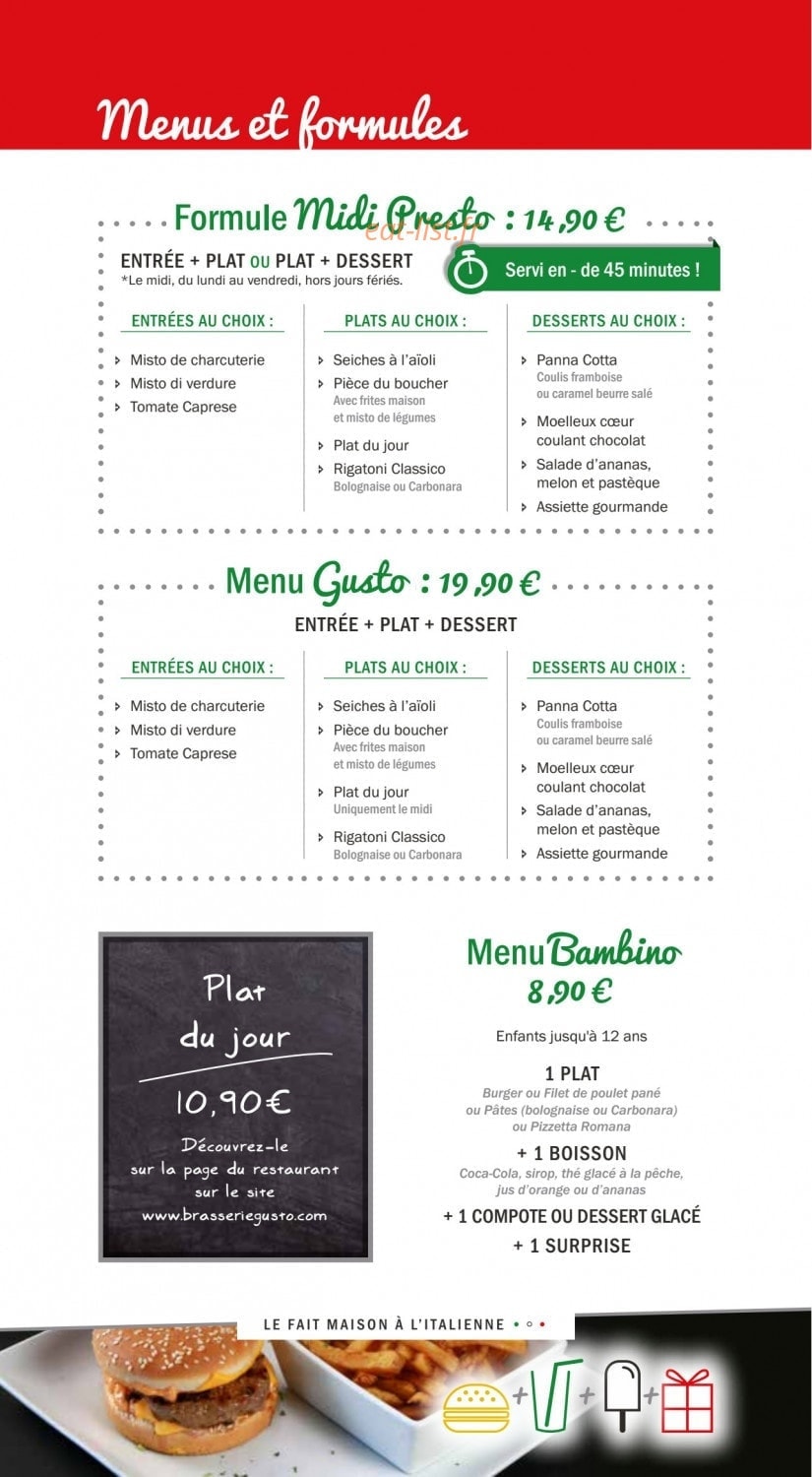 Brasserie gusto — carte page 8