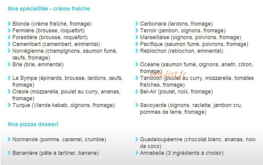 La Tour de Pizz' — carte page 3