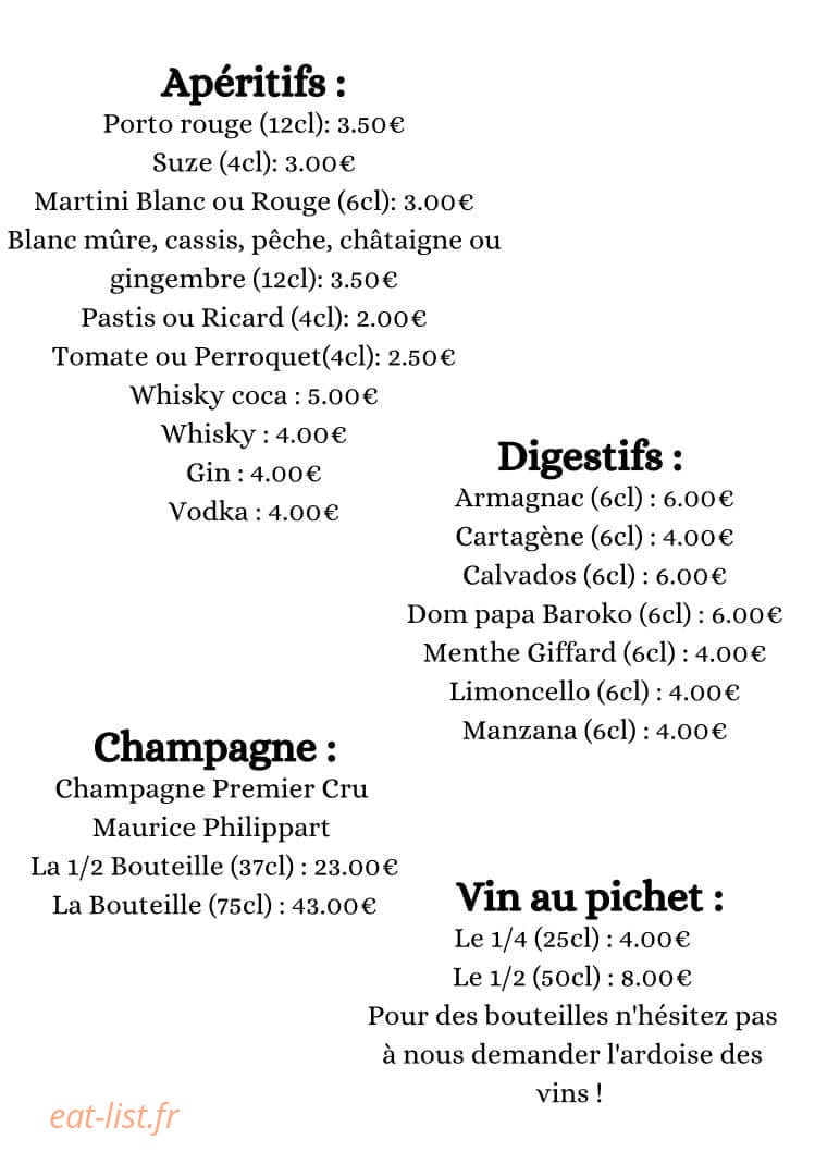 L'Auberge Des Rigondettes — carte page 6